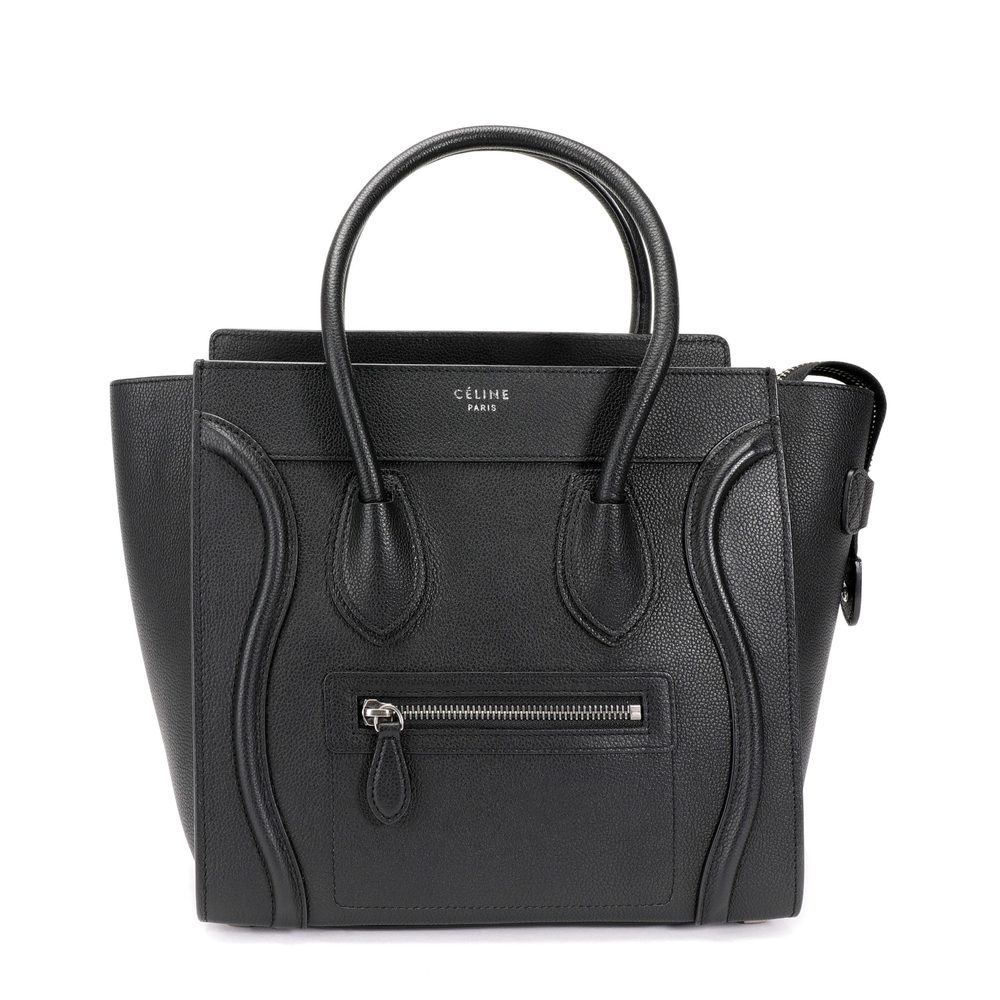 Celine Black Calfskin Leather Micro Luggage Tote